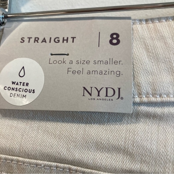 NYDJ Sz 8 Marilyn Straight Cream Coloured Jeans NWT - Picture 5 of 11